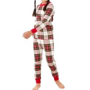 Hanna Andersson Childs Red Plaid Loungewear Set Organic Cotton US 10 Pajamas